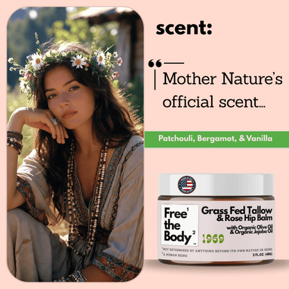 Grass Fed Tallow and Rose Hip Balm - 1969 -  2 oz