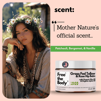 Free the Body Co. Moisturizers Grass Fed Tallow and Rose Hip Balm, Small Batch, Bare