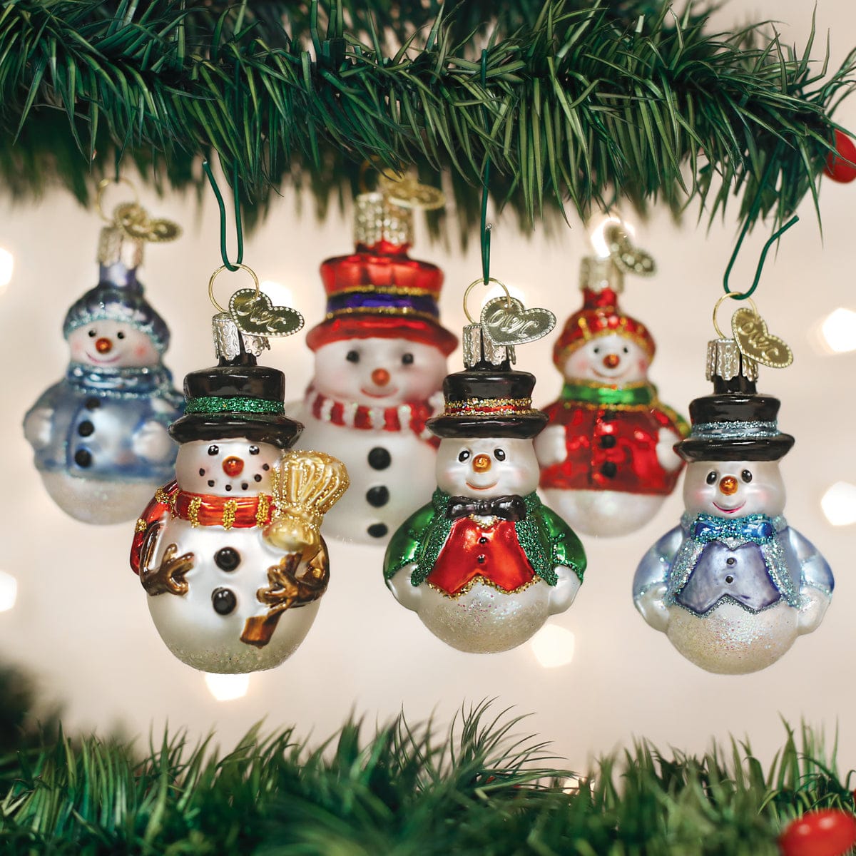 Old World Christmas 2.5 X 1.5 X 1 / 14022 Mini Snowman Ornament Set