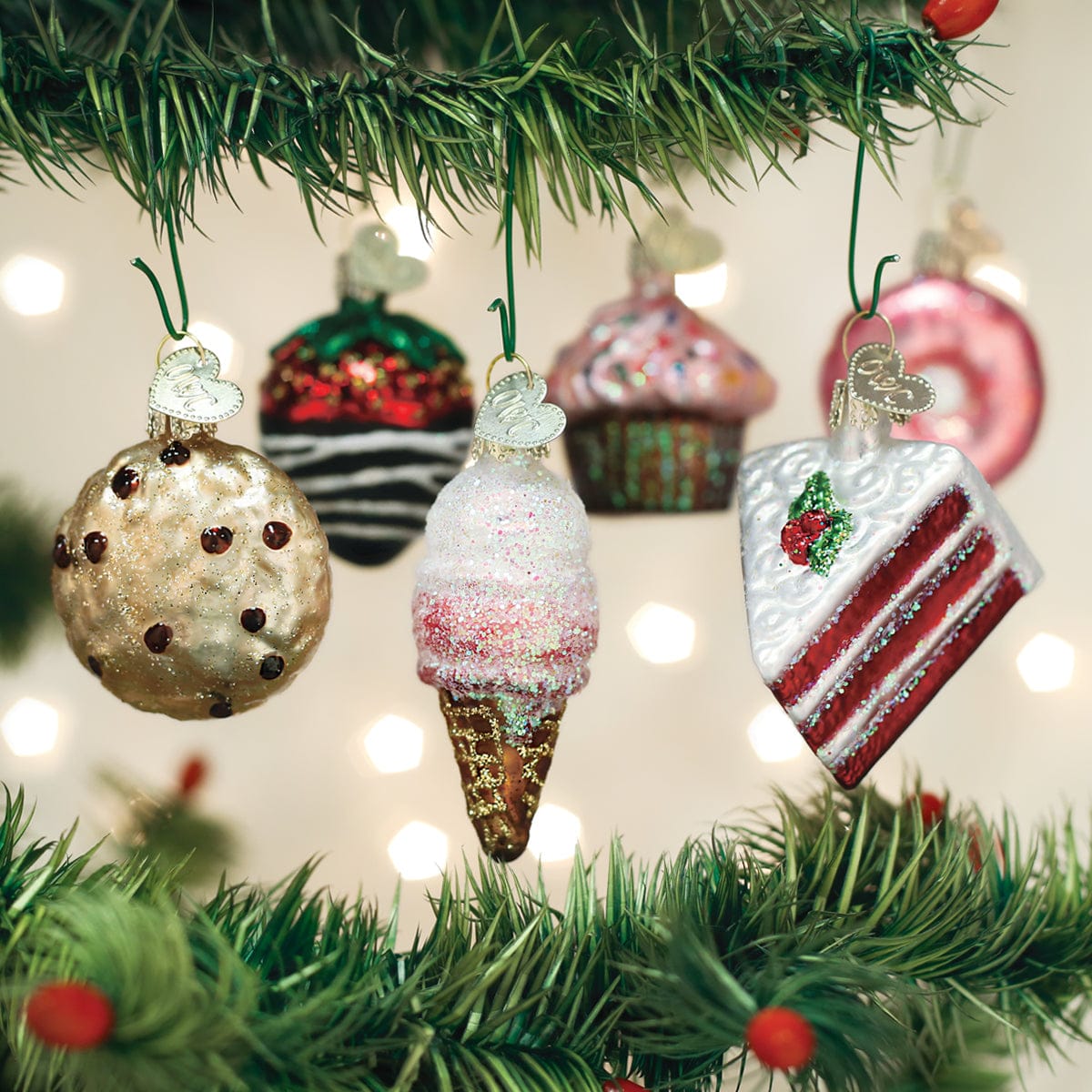 Old World Christmas 1.75 X 1.5 X 1.5 / 14026 Mini Dessert Ornament Set