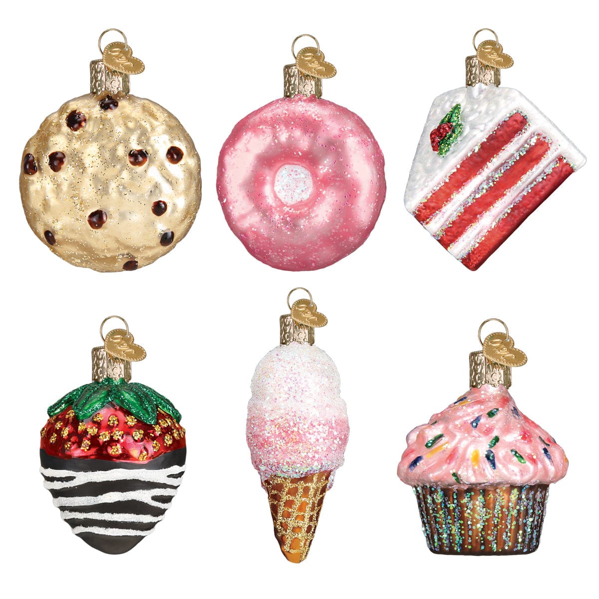 Old World Christmas 1.75 X 1.5 X 1.5 / 14026 Mini Dessert Ornament Set