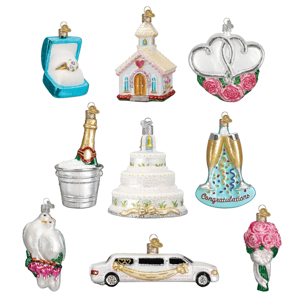 Old World Christmas 4 X 18 X 14 / 14034 Just Married Collection Ornaments