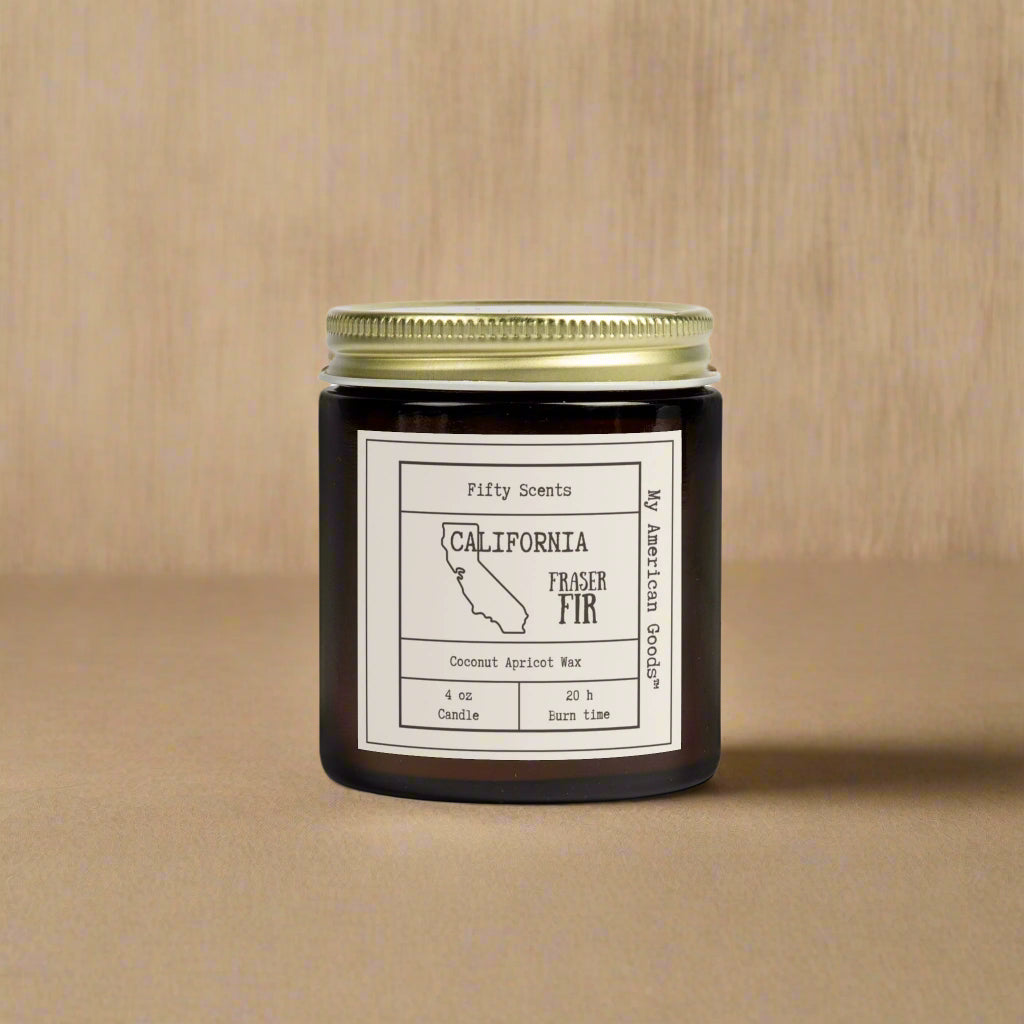 California Frasier Fir Scented Candle - Coconut Apricot Wax - My American Goods
