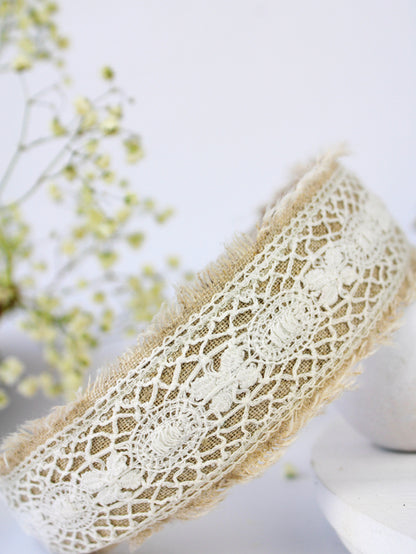 Amelia Lace and Linen Headband - My American Goods