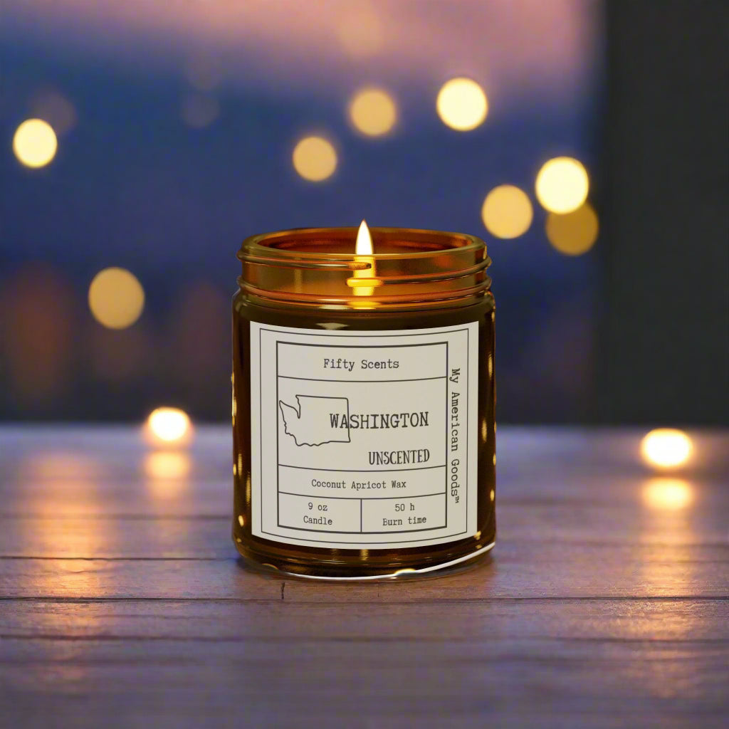 Washington unscented Candles - Coconut Apricot Wax - My American Goods