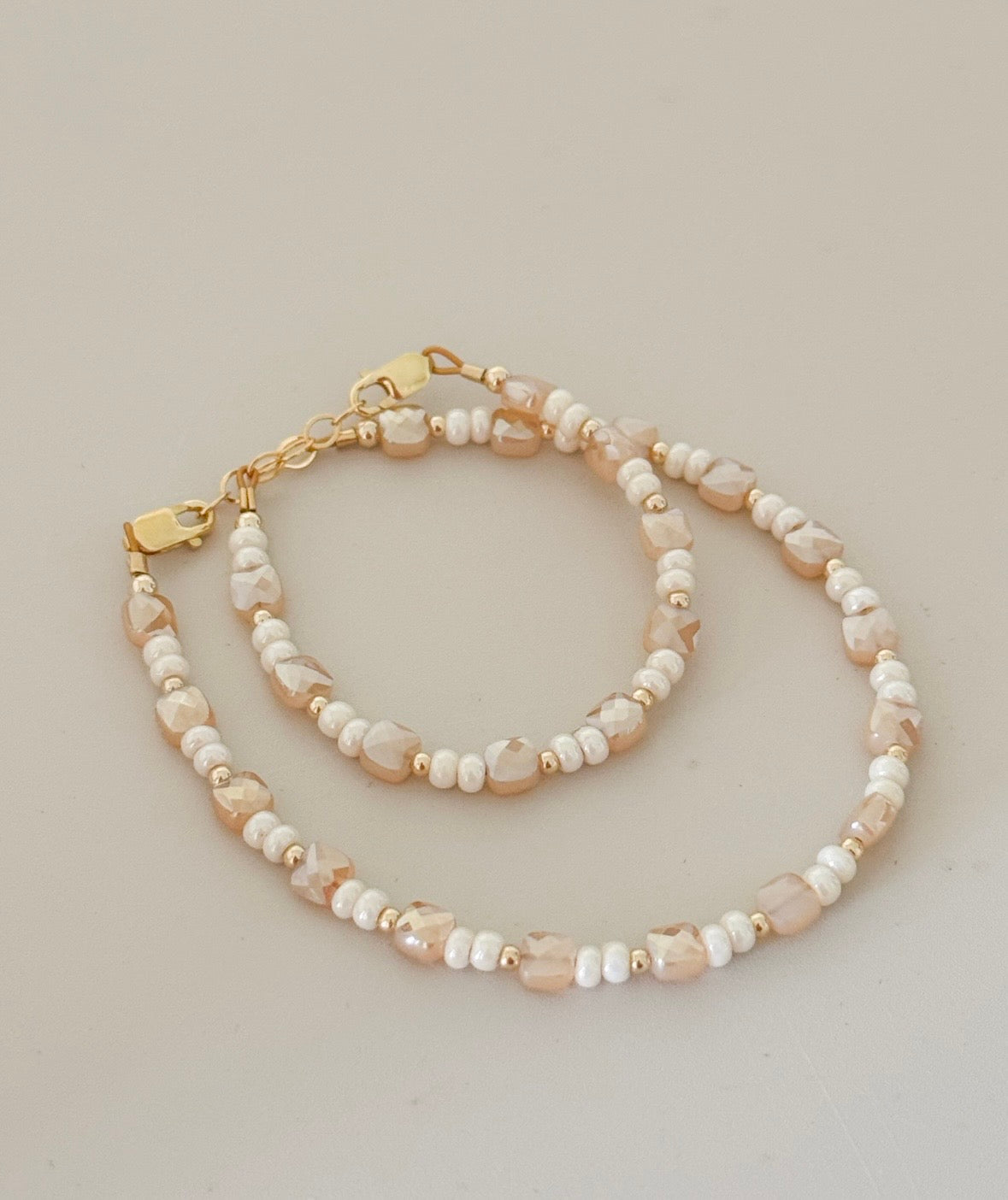 Gold &amp; cream shimmer bracelet