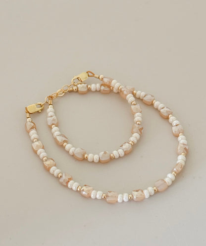 Gold &amp; cream shimmer bracelet
