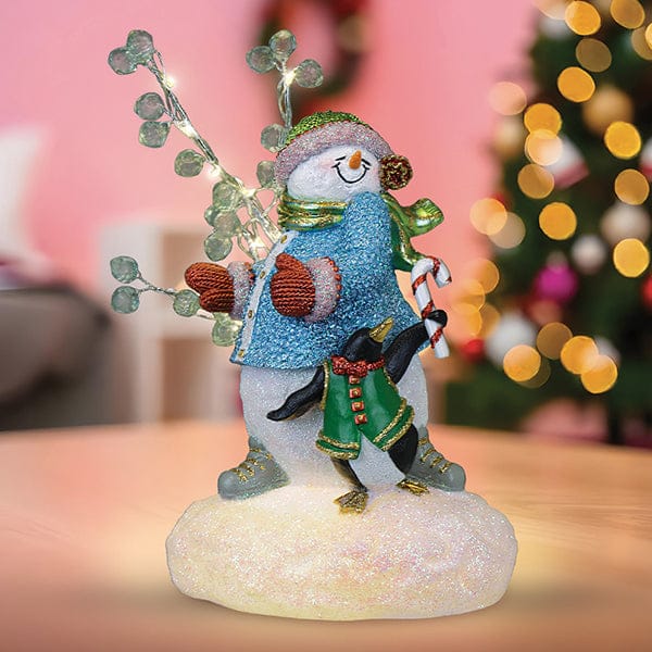 Old World Christmas 8.75 X 6.5 X 5 / 15500 Snowgal And Penguin Lighted Figurine