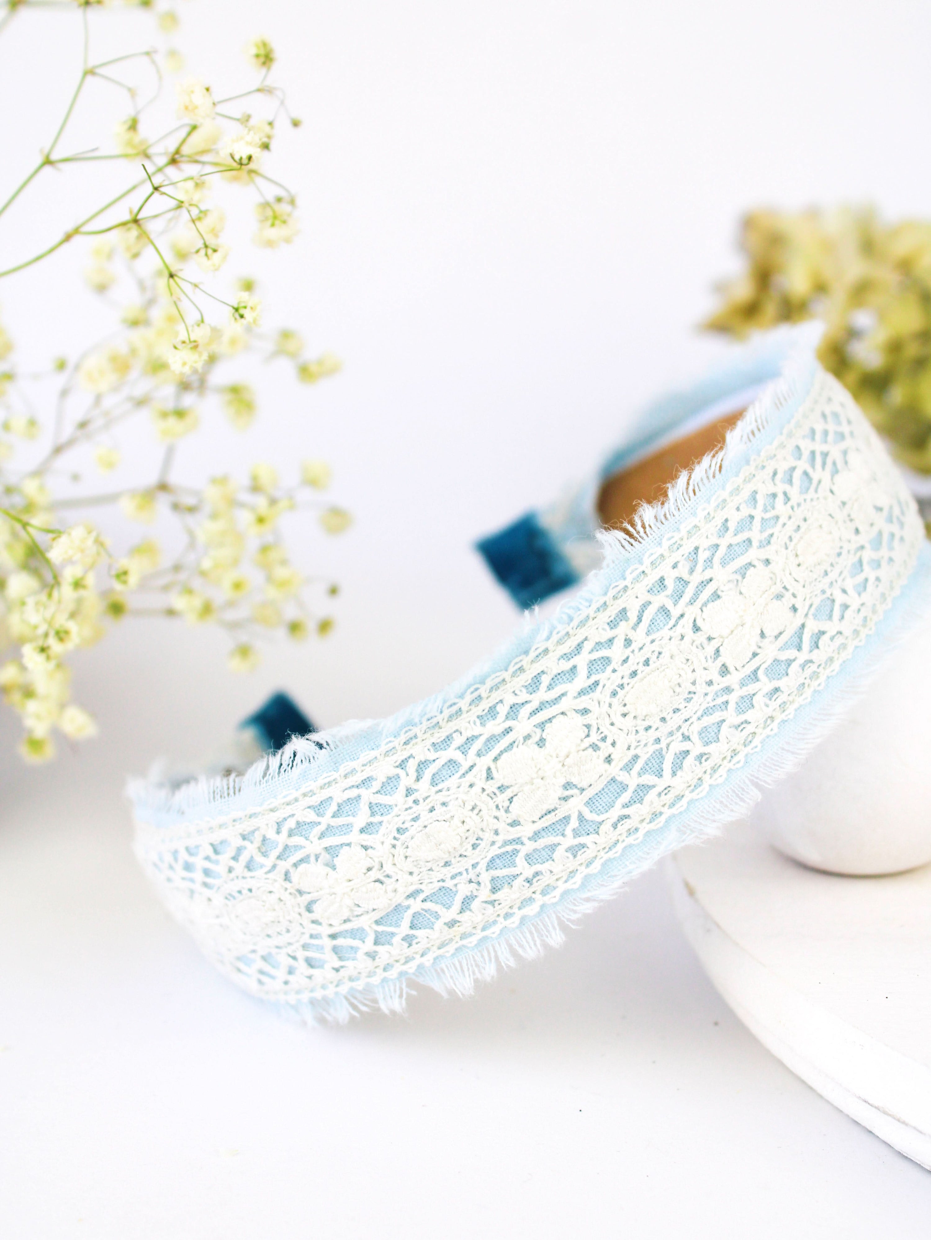 Ash &amp; Rose Amelia Lace and Linen Headband