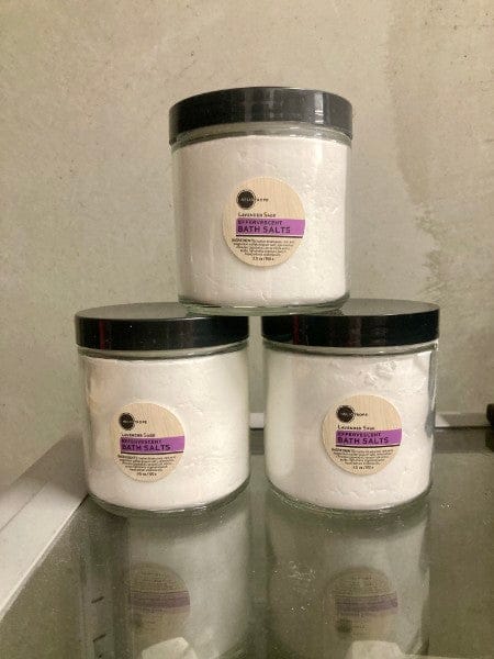 Heliotrope SF Bath Salt Lavender Sage 14 oz Glass Jar Effervescent Bath Fizzies w/Jojoba &amp; Silk Proteins - NEW SCENTS!
