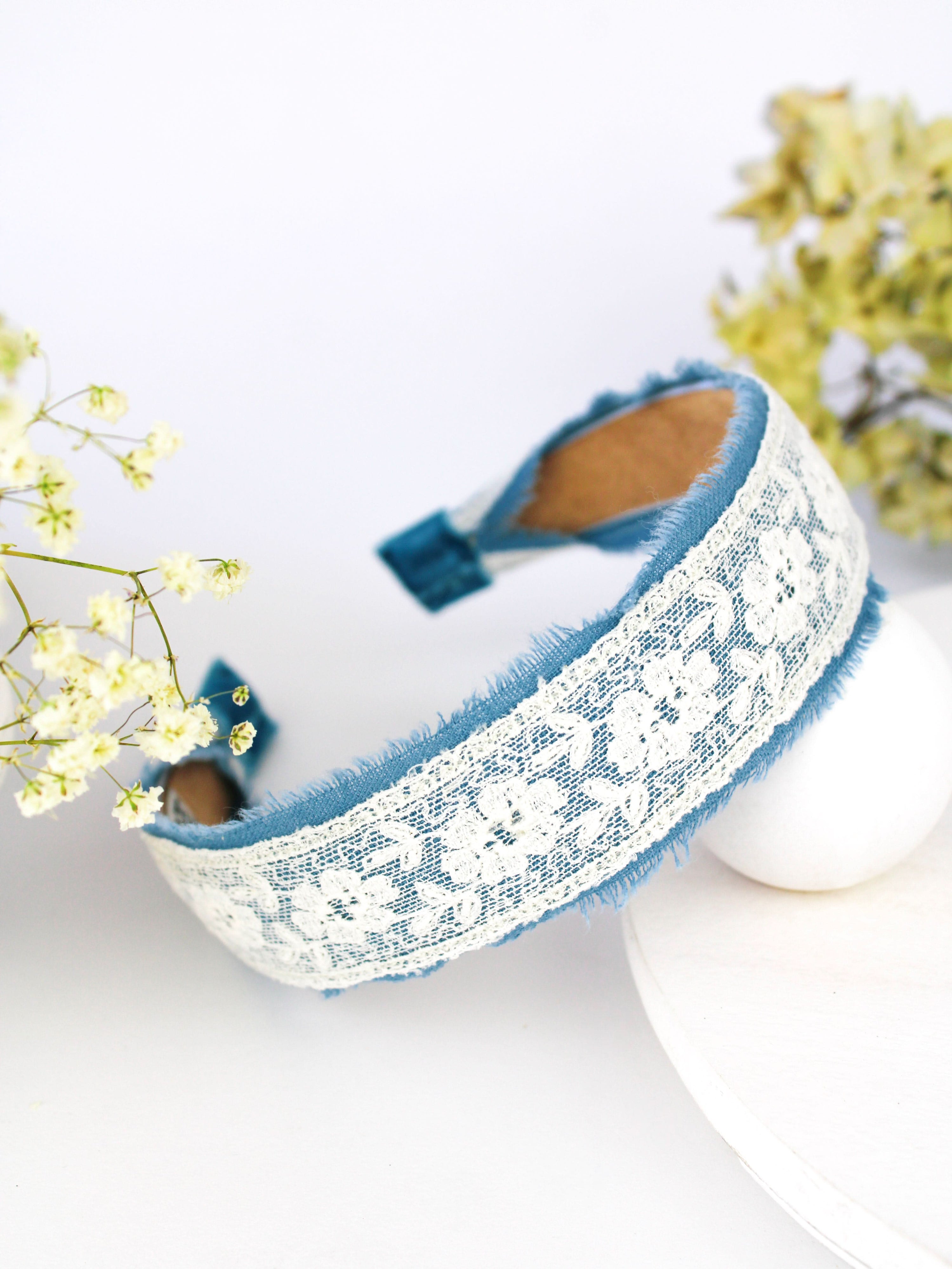 Ash &amp; Rose Clara Lace and Linen Headband
