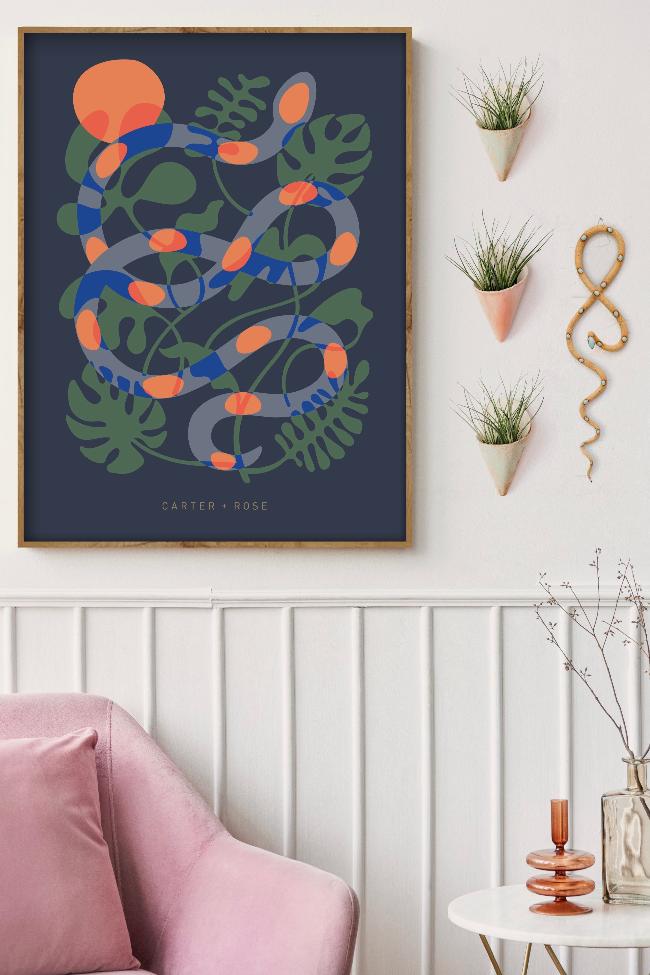 Flora + Snake Art Print - My American Goods