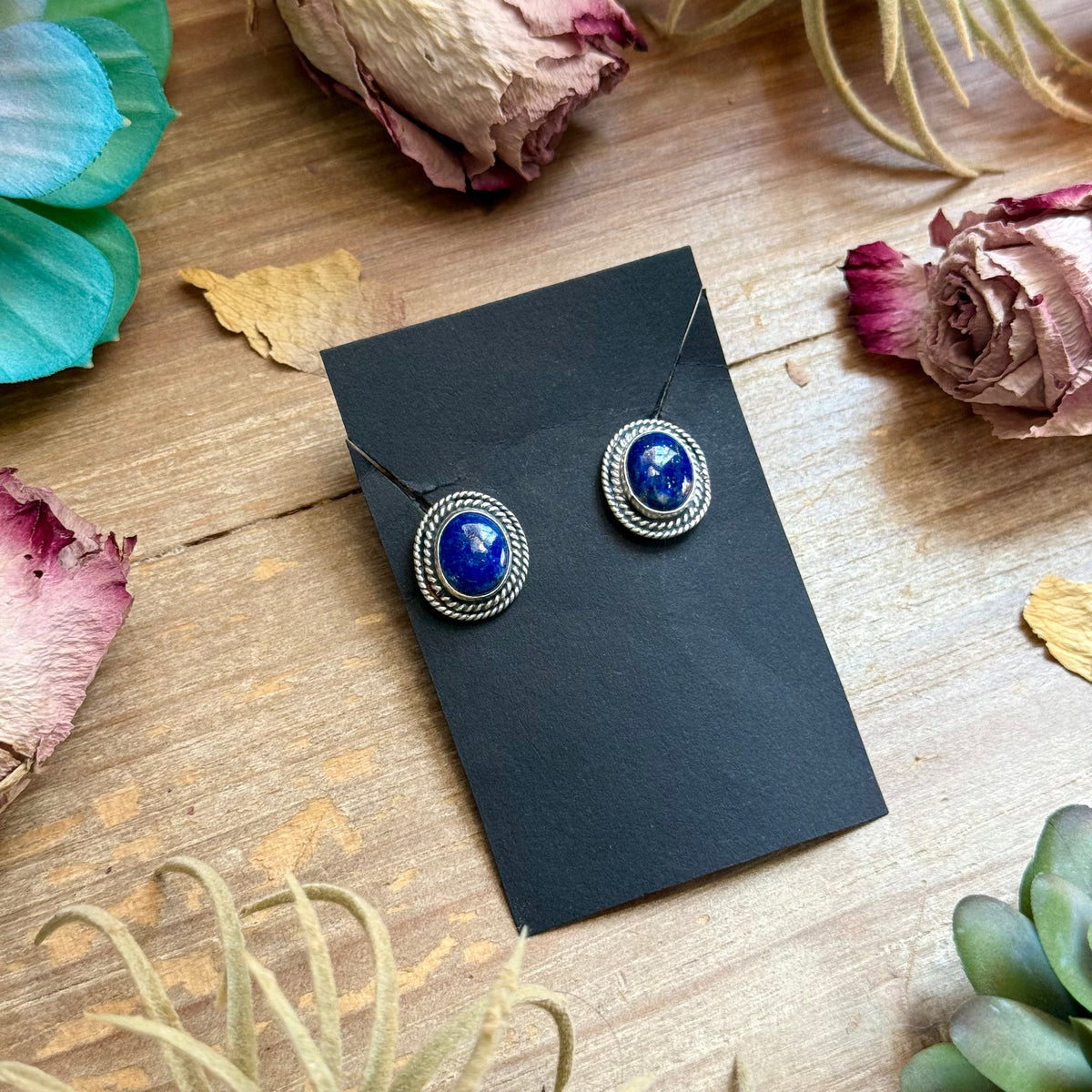 Lapis Lazuli Stud Earrings by Shay Pfeiffer