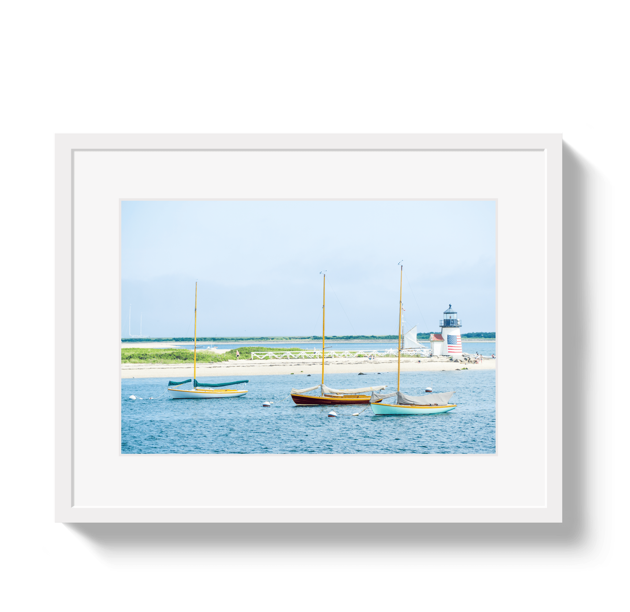 Johnny Vacay White / 11x14 / Matte Moored in Nantucket