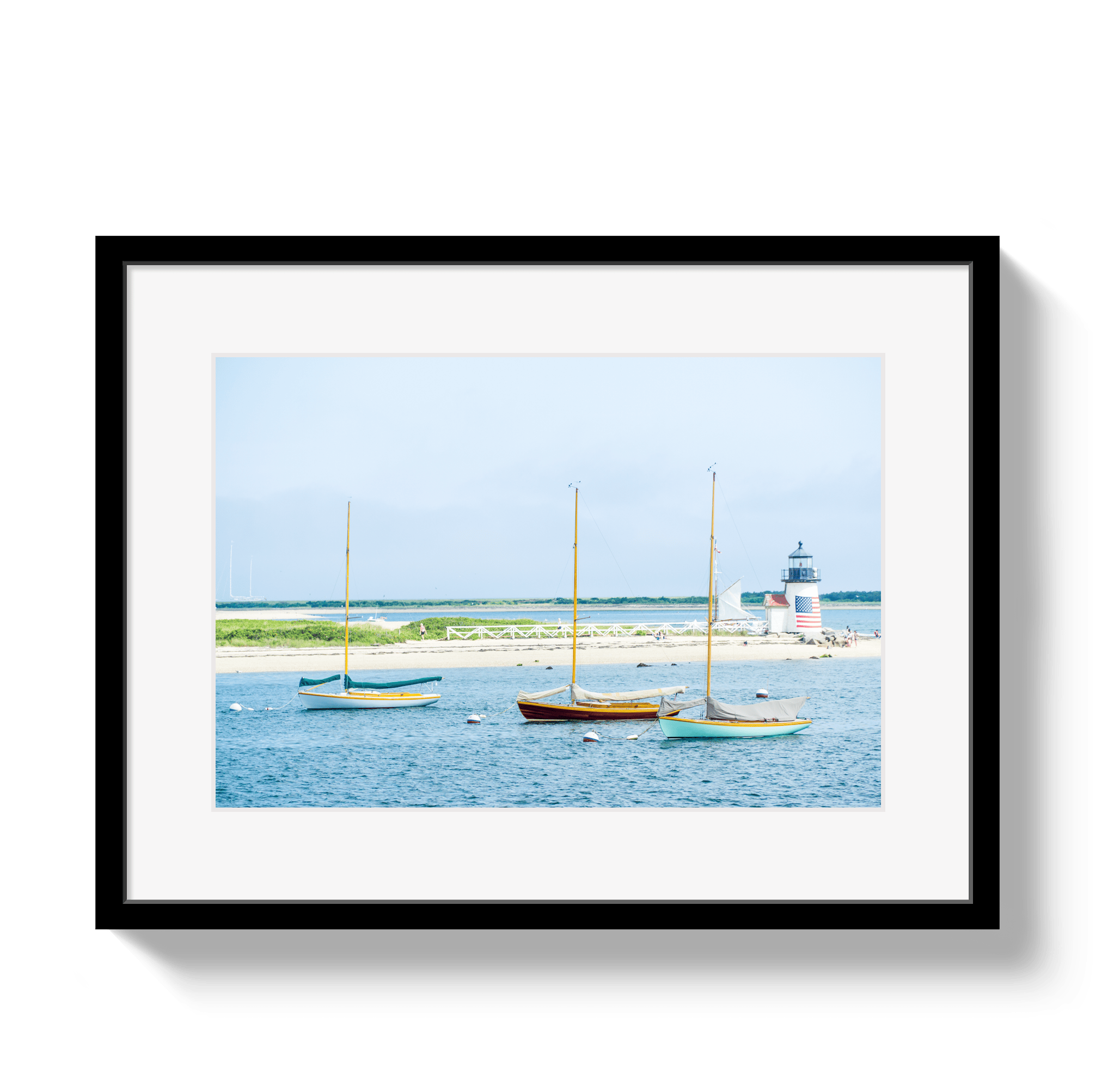 Johnny Vacay Black / 11x14 / Matte Moored in Nantucket