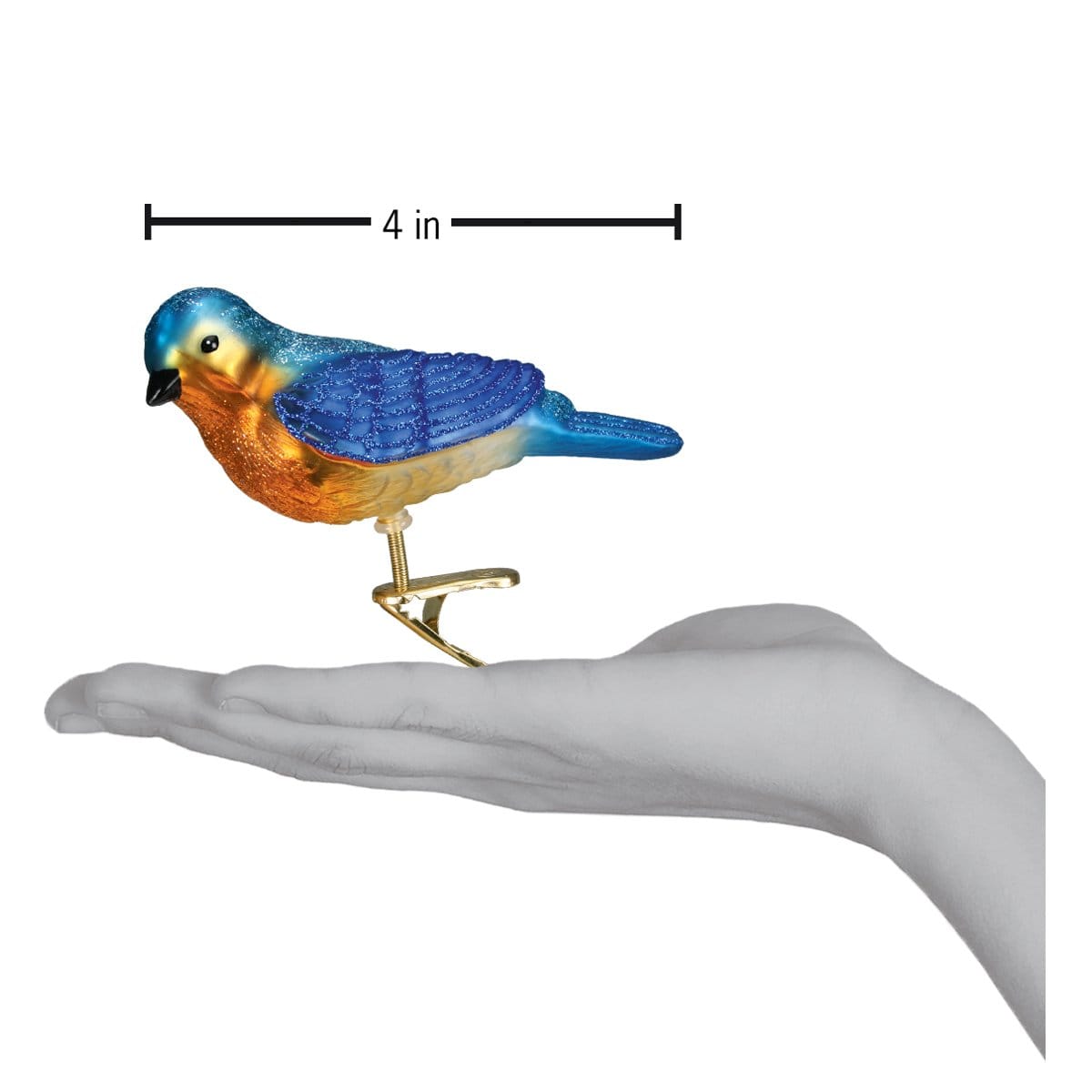 Old World Christmas 1.75 X 4 X 1.5 / 18043 Clip-On Western Bluebird