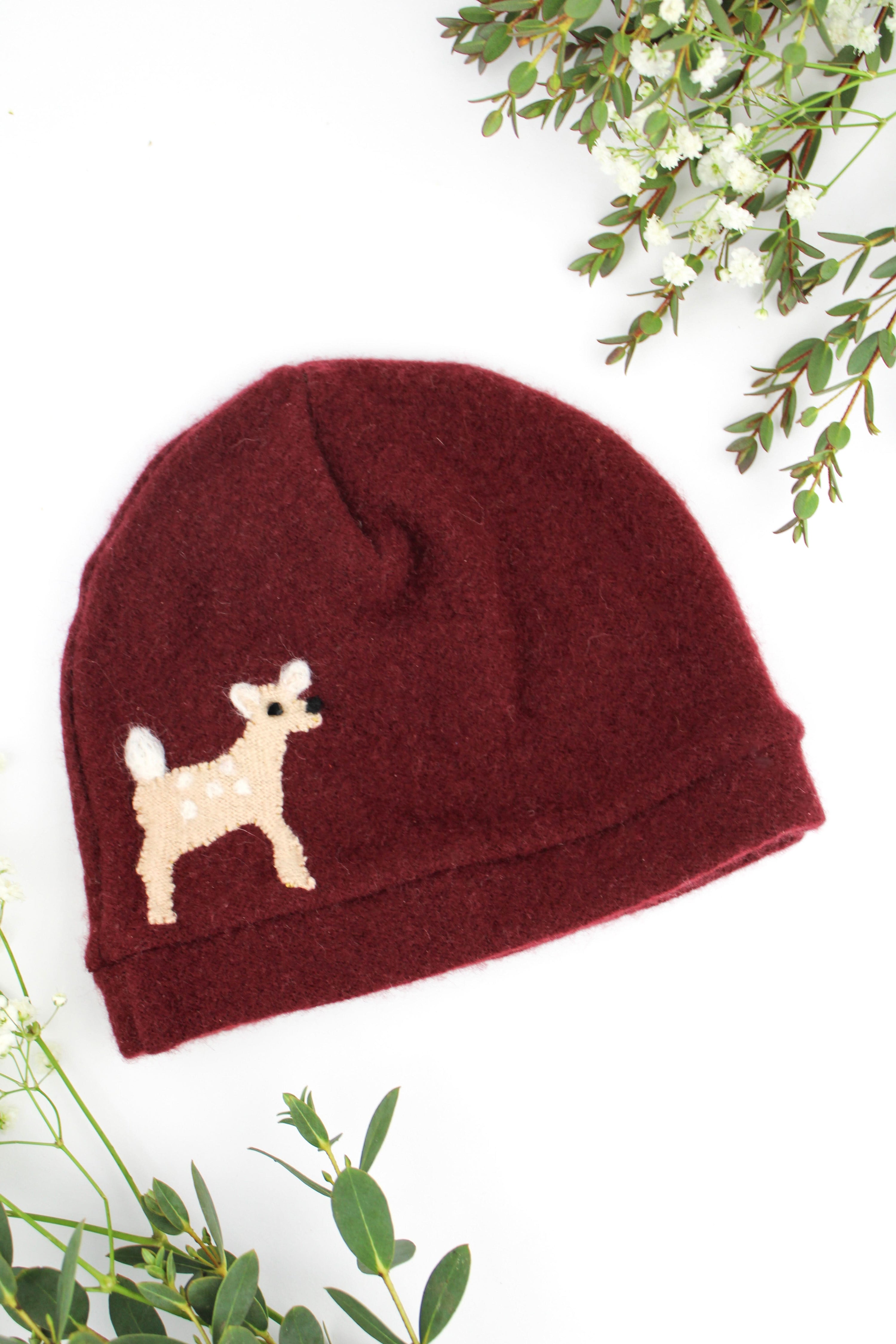 Ash &amp; Rose hat Burgundy Fawn Cashmere Hat - Baby