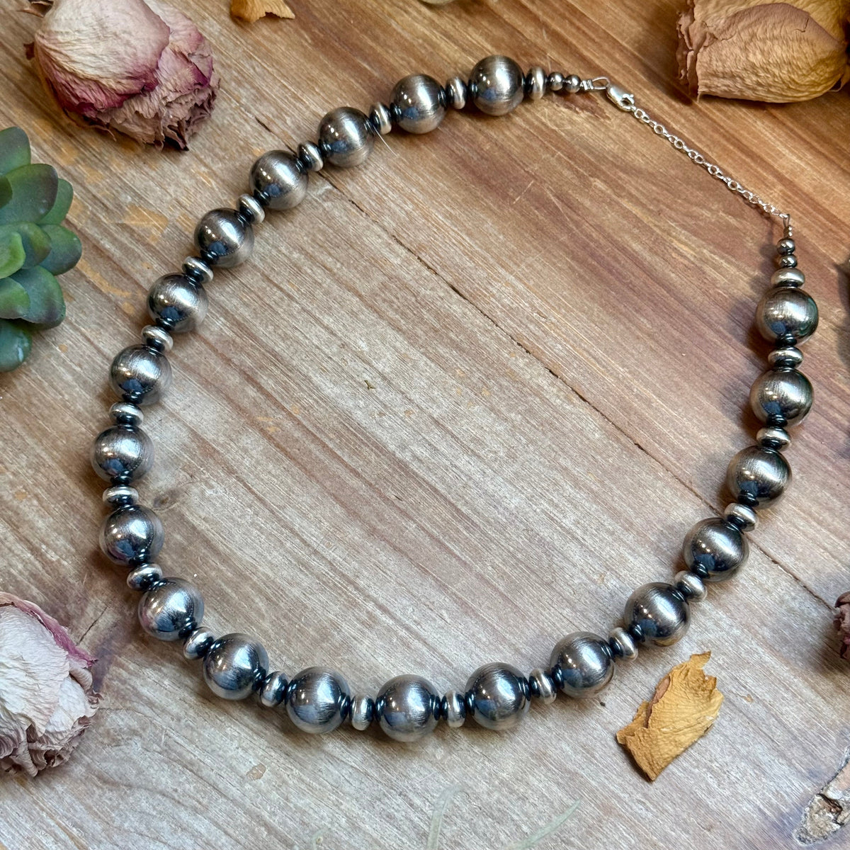 19.5" Graduated Sterling Silver Pearl Statement Necklace – 16mm