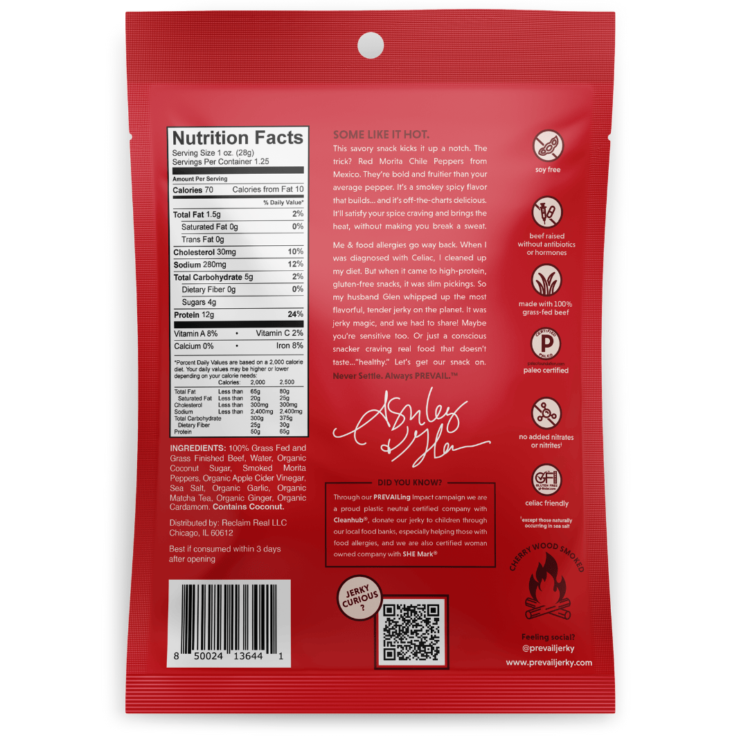 PREVAIL Jerky Jerky Spicy Beef Jerky Single Serve 8 pack