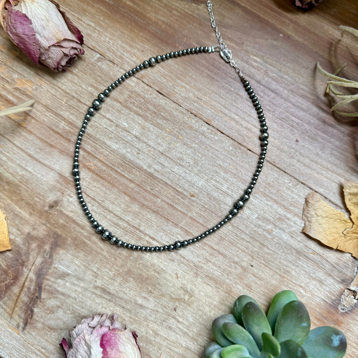 14" Graduated Sterling Silver Pearl Choker