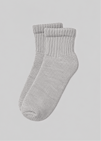 American Trench Retro Sock heather grey / One Size The Solids Quarter Crew