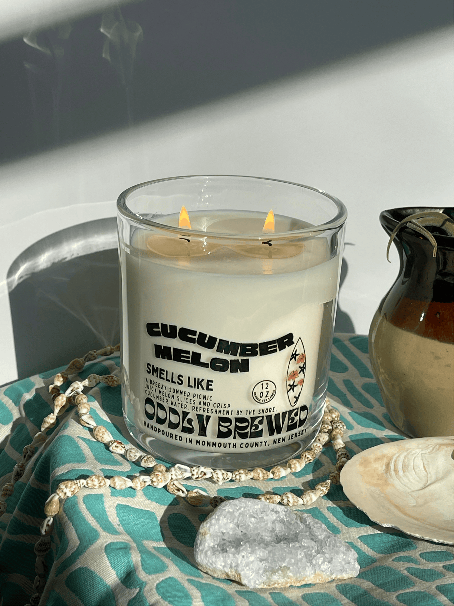Oddly Brewed Candles Large Cucumber Melon Soy Candle