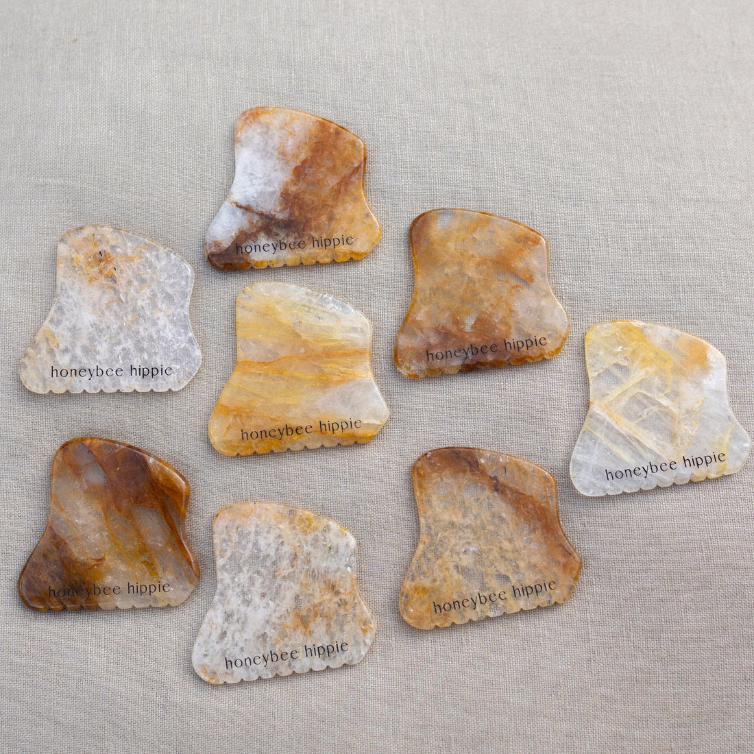 Honeybee Hippie gua sha golden quartz gua sha