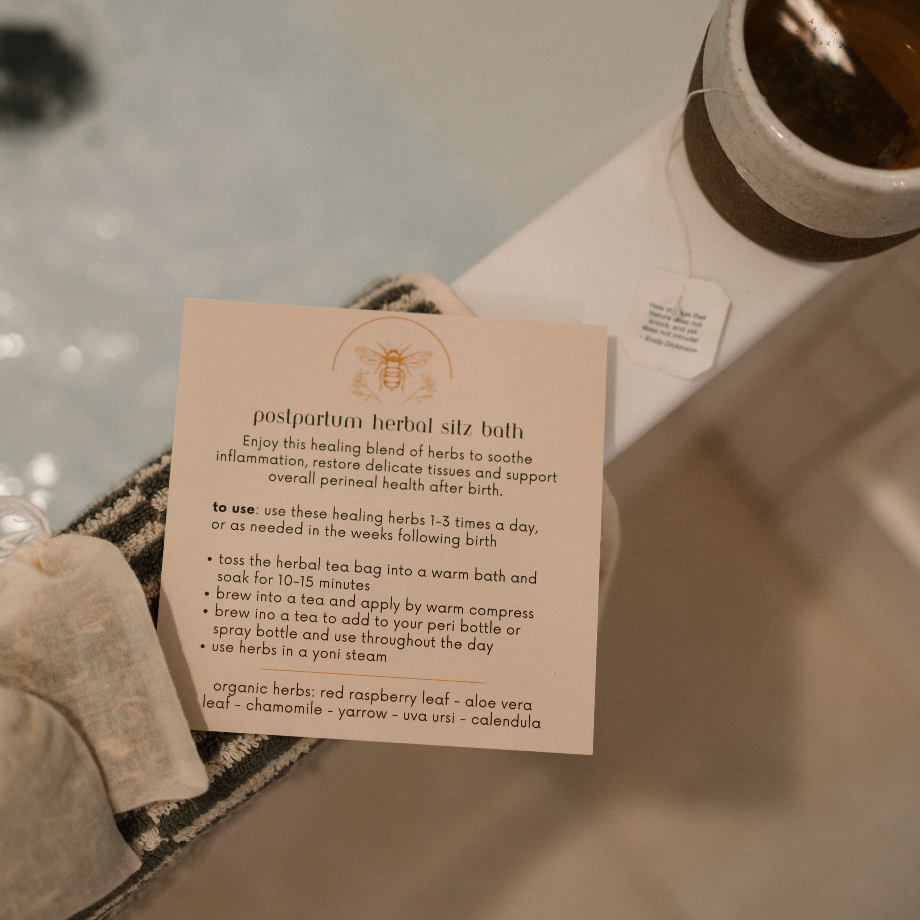 Honeybee Hippie herbal sitz bath postpartum herbal sitz bath
