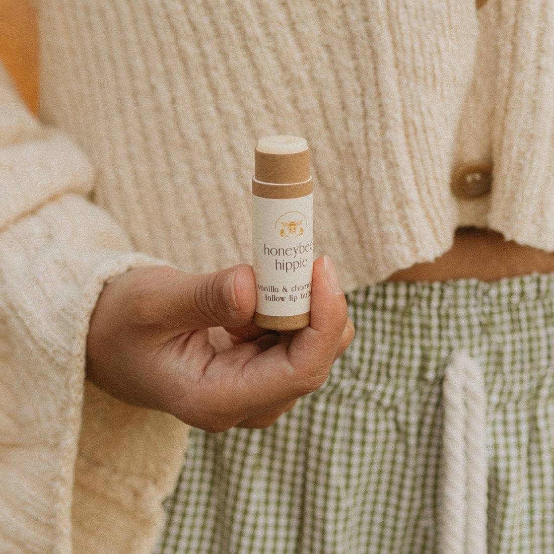 Honeybee Hippie vanilla &amp; chamomile tallow lip butter