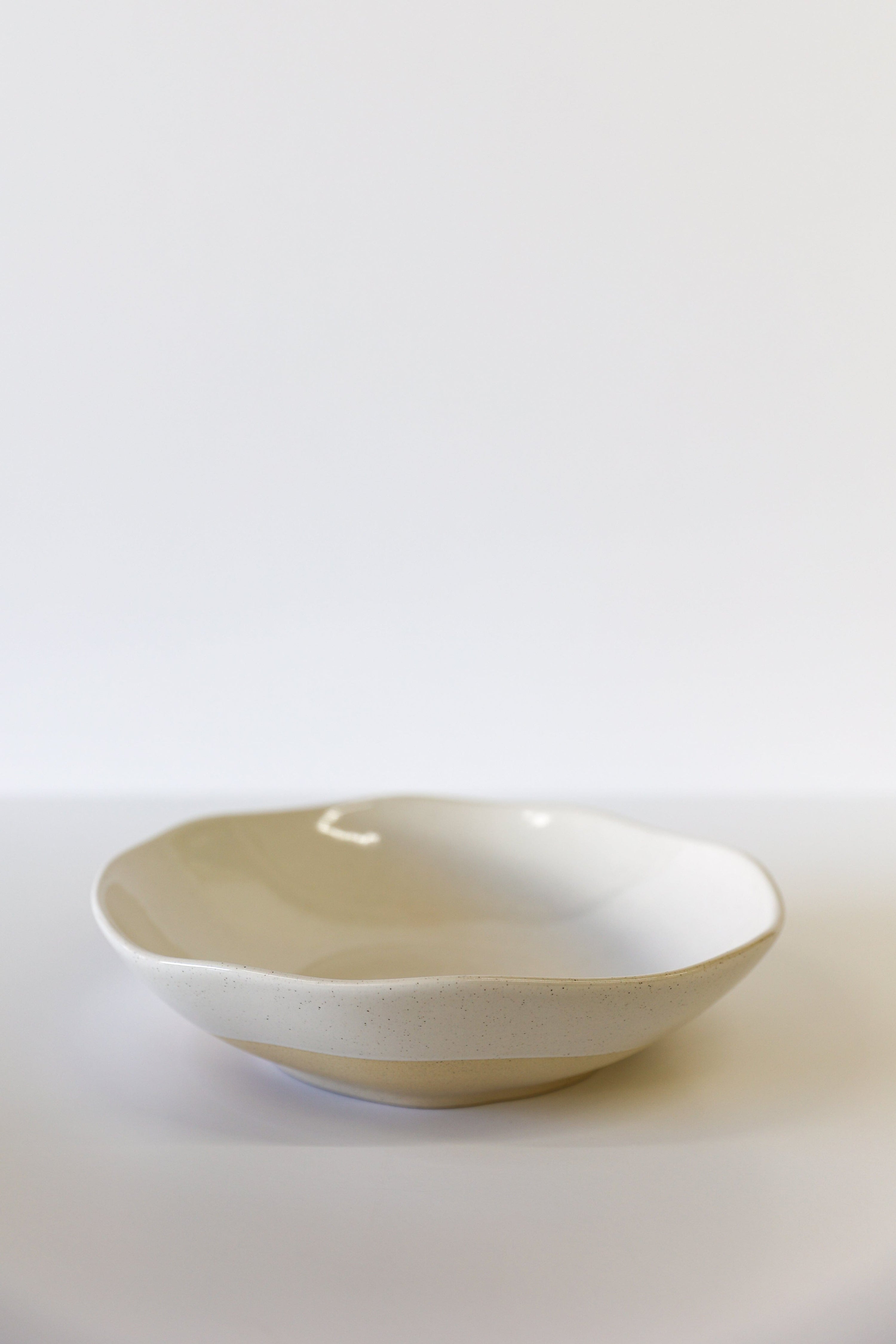 Glazed Garage Ceramics Bowl Low Tide Bowl - White Speckle (Set of 4)