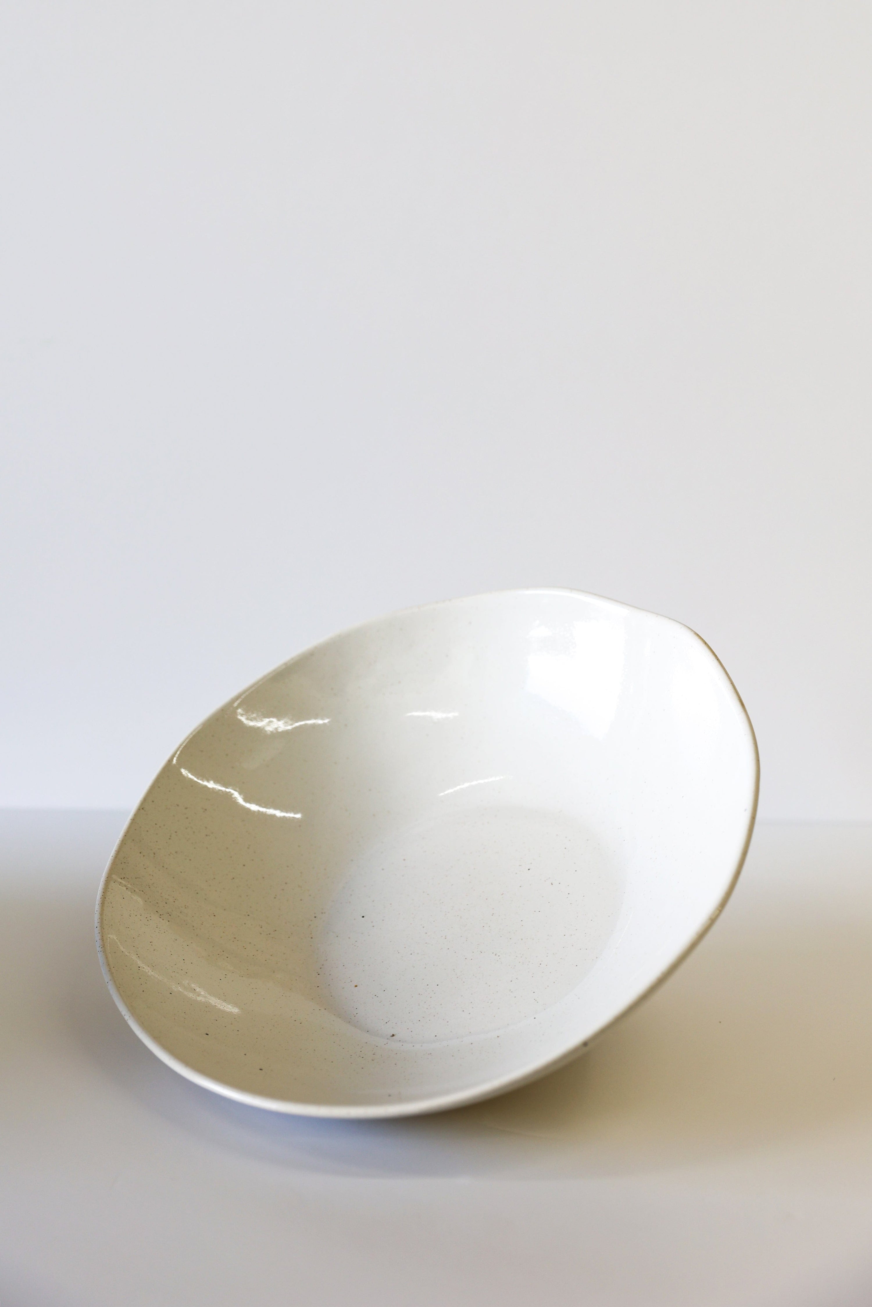 Glazed Garage Ceramics serveware High Tide Serving Bowl | White Speckle
