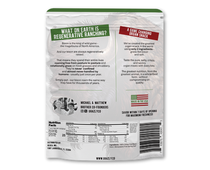 Bison Heart Crisps - 100% Grass-Fed/Finished - My American Goods