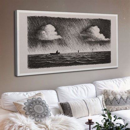 Tailored Canvases Canvas 20x10 inch Medium Premium Gallery Wrapped Jesus Walking On Water Faith Wall Art III