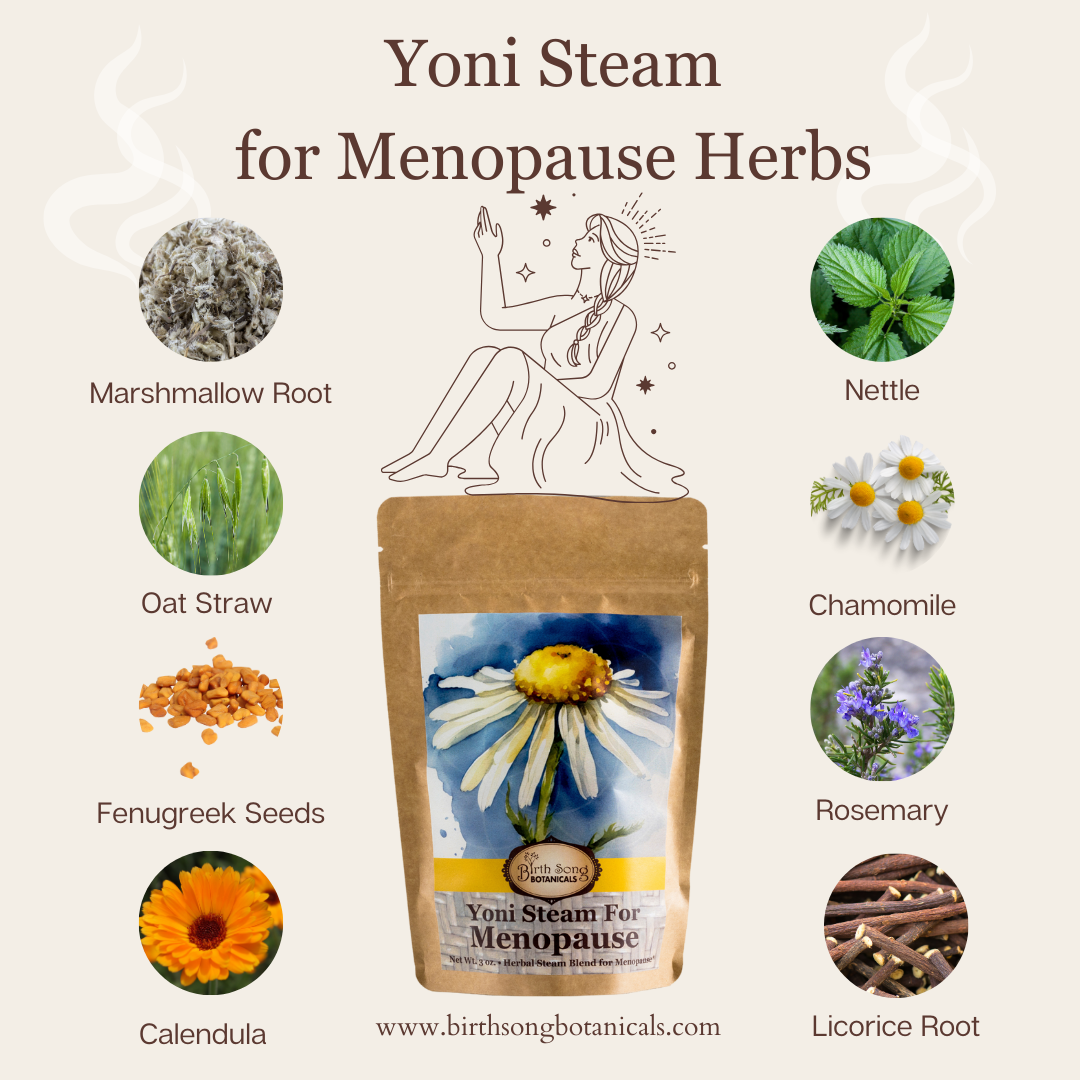 Yoni Steam for Menopause and Perimenopausal Women to Support Uterine Care* Vaginal Steaming Herbs for Wise Women* Organic Herbal V Steam 3oz - My American Goods