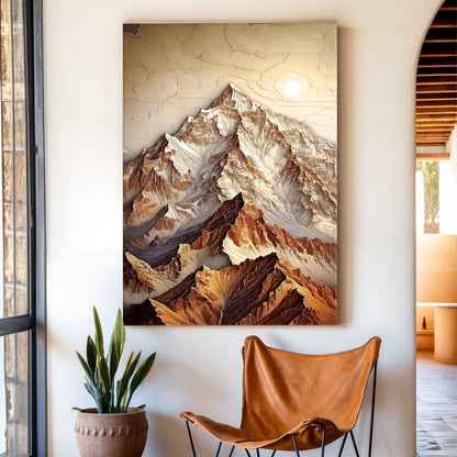 Tailored Canvases Canvas 18x12 inch Medium Premium Gallery Wrapped 3D Minimalist Mountain Wall Art