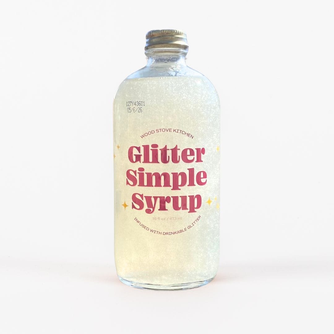 Wood Stove Kitchen Cocktail and Drink Mixers Glitter Simple Syrup, 16 fl oz