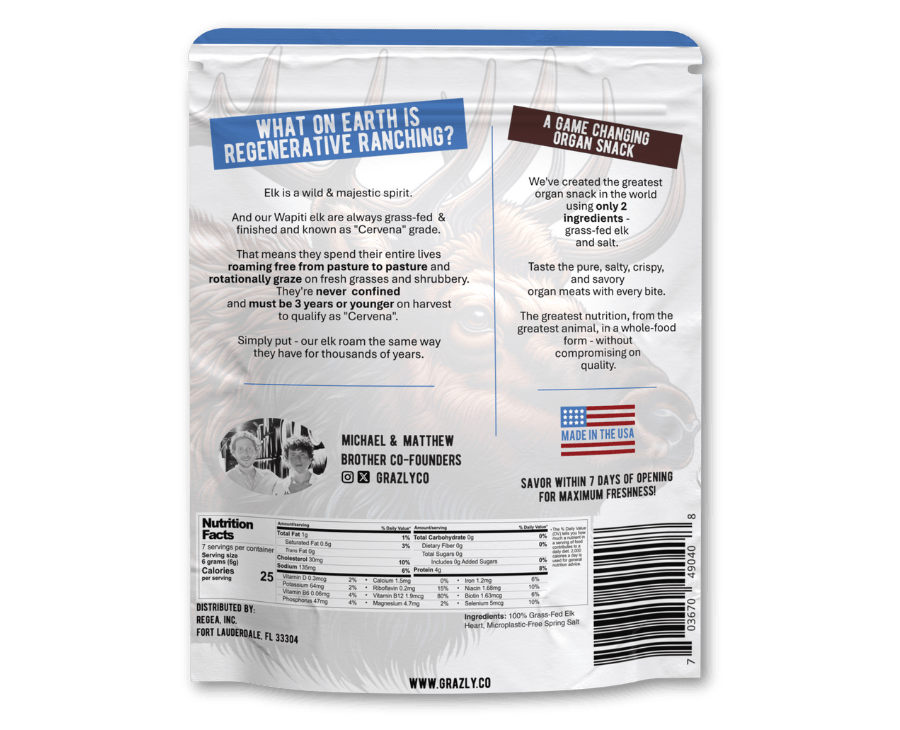 Elk Heart Crisps - 100% Grass-Fed/Finished