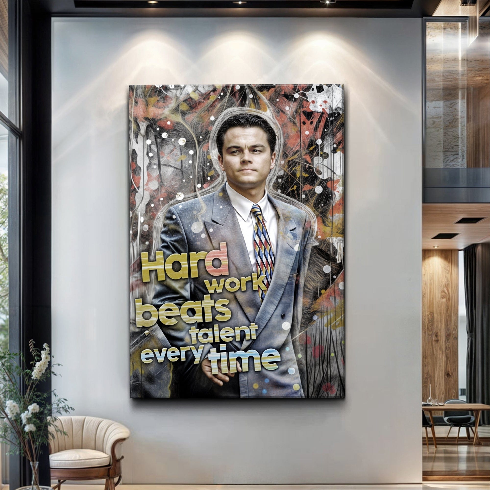 Tailored Canvases Canvas 18x12 inch Medium Premium Gallery Wrapped Hard Work Beats Talent Every Time Motivational Wall Sign
