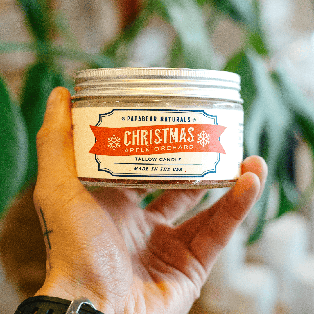 PapaBear Naturals Candle Pumpkin - Tallow Candle - 6 oz