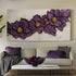 Tailored Canvases Canvas 20x10 inch Medium Premium Gallery Wrapped Purple Flower Plaster Wall Art