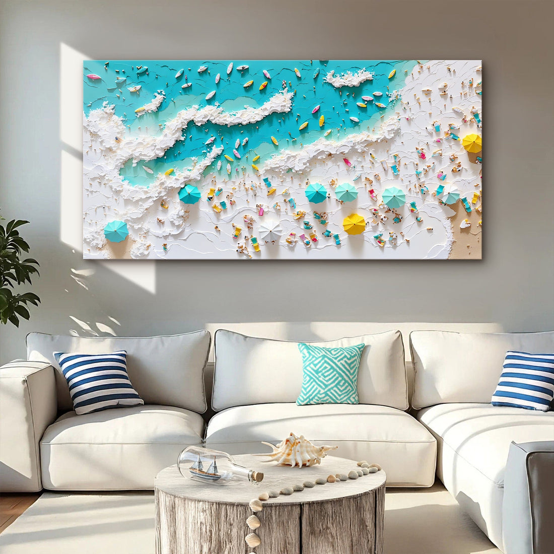 Tailored Canvases Canvas 20x10 inch Medium Premium Gallery Wrapped Beach Days Wall Art XI