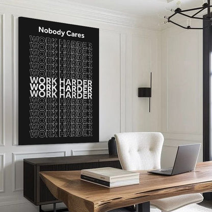 Tailored Canvases Canvas 18x12 inch Medium Premium Gallery Wrapped Work Harder Motivational Wall Sign
