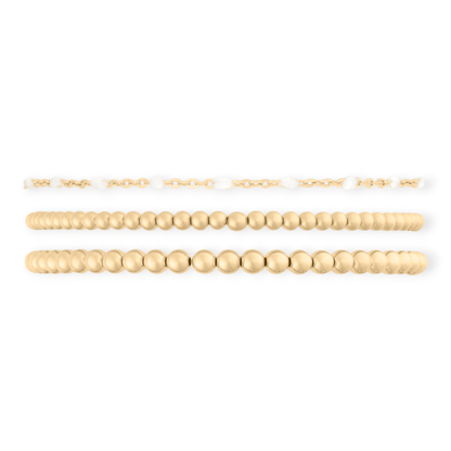 Cuffed by Nano LLC White Daisy + Juno Bracelet Triple Stack