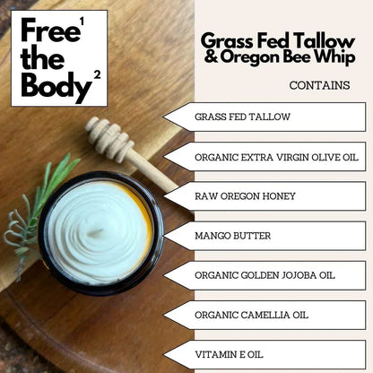 Grass Fed Tallow and Oregon Bee Whipped Balm - I Need A Vacation - 4 oz