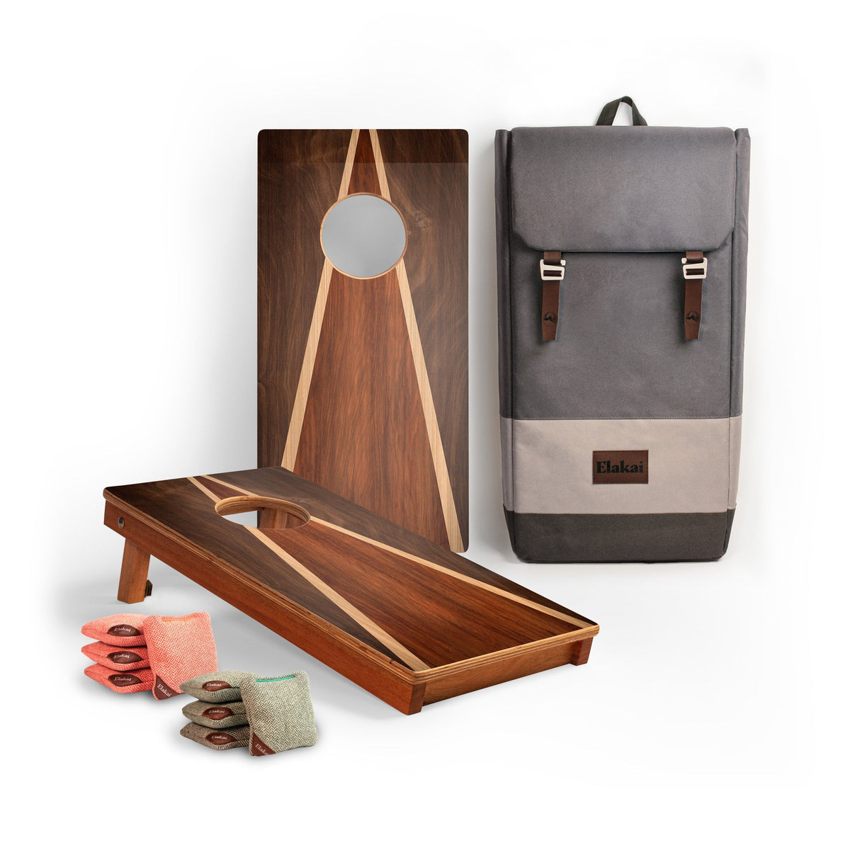 1ft x 2ft Graphic Wood Travel Cornhole Set | Classic Triangle Collection
