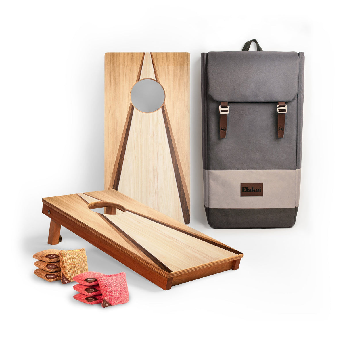1ft x 2ft Graphic Wood Travel Cornhole Set | Classic Triangle Collection
