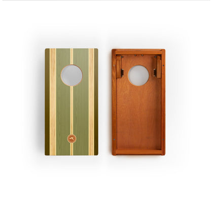 1ft x 2ft Graphic Wood Travel Cornhole Set | Coastal Surf Beach Collection