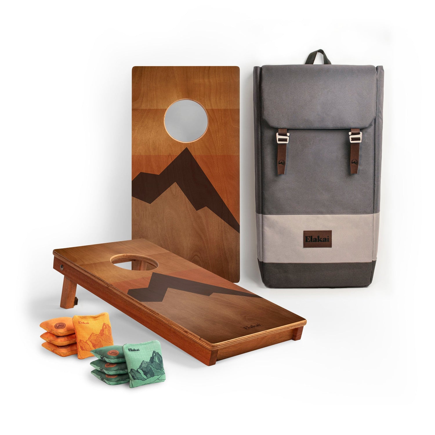 1ft x 2ft Graphic Wood Travel Cornhole Set | Modern Angle Collection