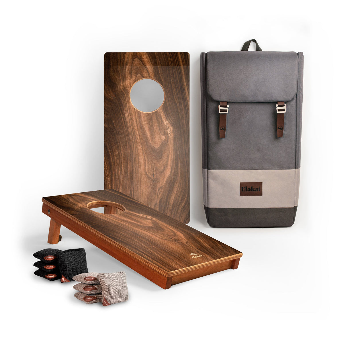 1ft x 2ft Graphic Wood Travel Cornhole Set | Organic Wood Pattern Collection
