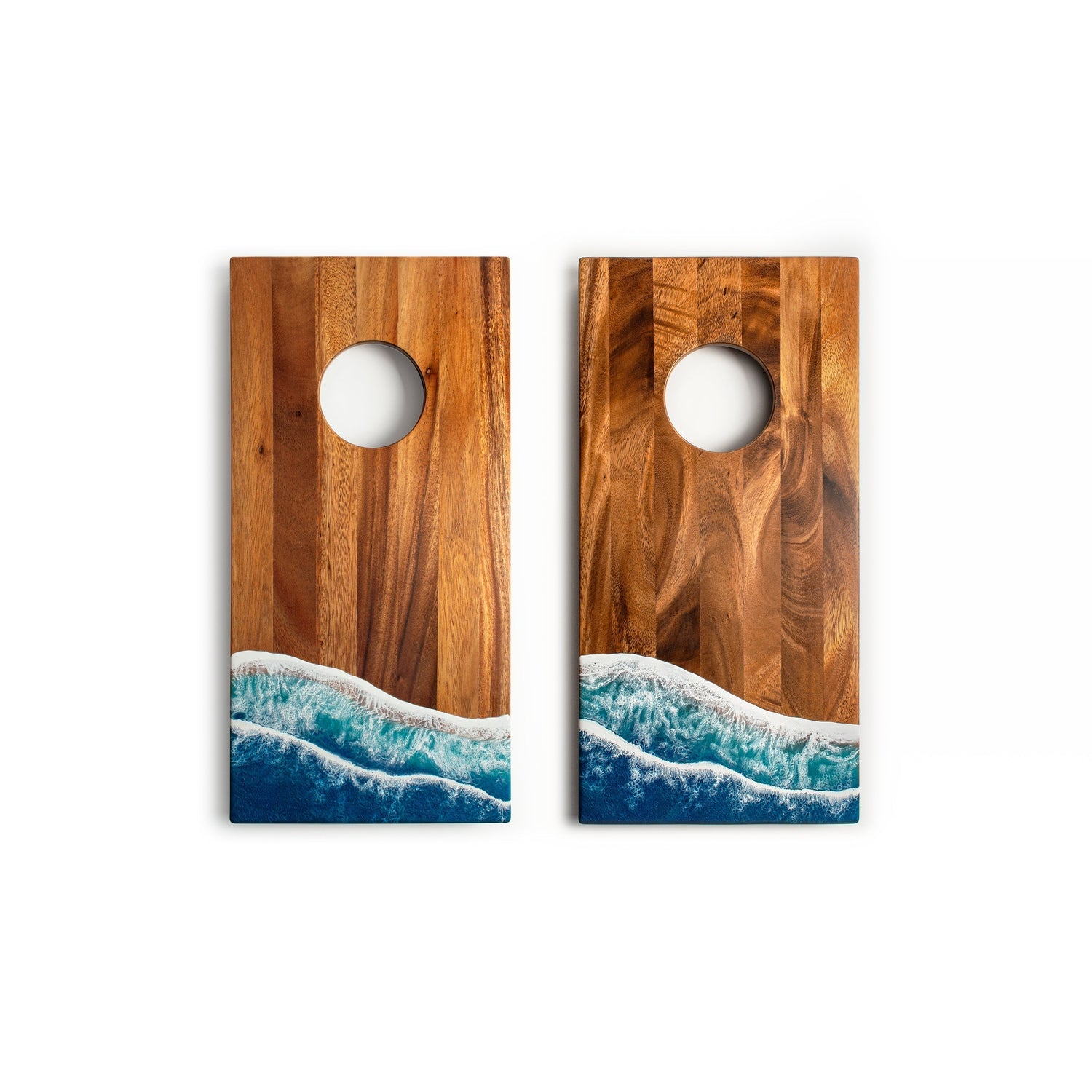 1ft x 2ft Resin &amp; Wood Travel Cornhole Set | Beach Wave